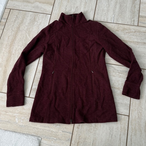 Ibex Reese Merino Wool Sweater Tunic Jacket Redwood Heather Size M - Picture 2 of 16